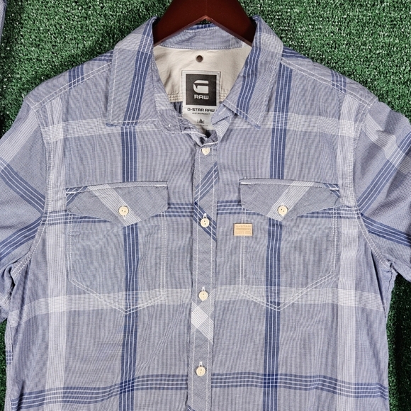 G-Star Raw Originals Plaid Button Down Dress Shirt / Mens Size Large - Picture 5 of 13